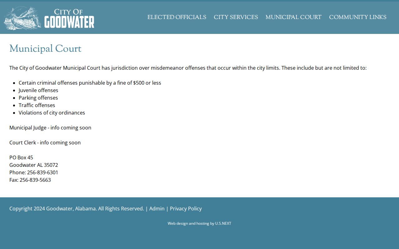 Kellyton criminal records comparison with an official municipal court page